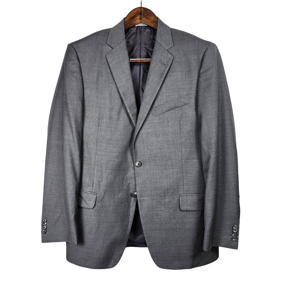 Joseph Abboud Zignone Super 110s Wool Blazer Sport Coat 42R Gray Office Business